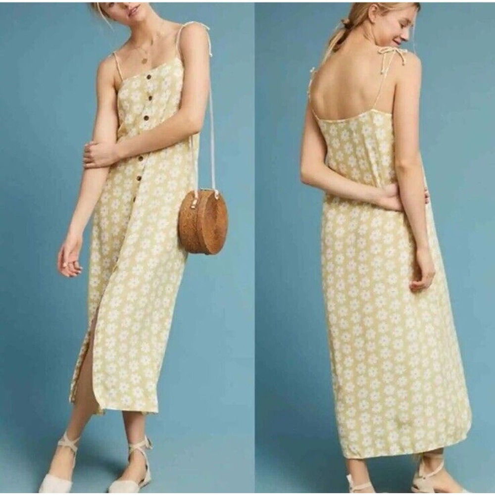 Faithfull the Brand Yellow Floral Midi Dress - Picture 2 of 10